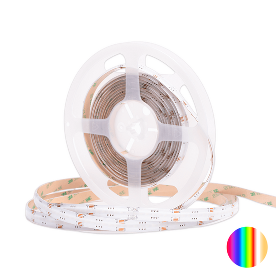 COB RGB CCT ledstrip 24V IP65 op rol van 5 meter