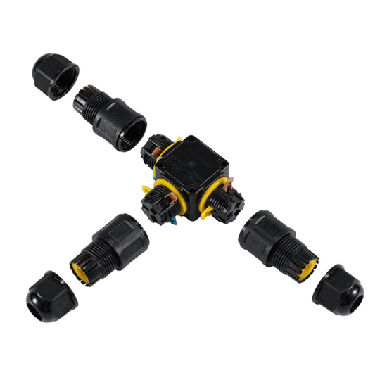 Waterdichte 3-weg kabelconnector voor buitengebruik | IP68 | Voor kabels 4–11 mm