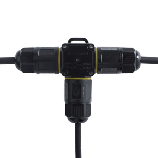 Waterdichte 3-weg kabelconnector voor buitengebruik | IP68 | Voor kabels 4–11 mm