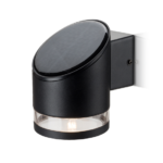 Zwarte solar wandlamp van 2 watt met daglichtsensor