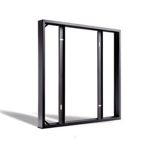 Matt black steel surface-mounted frame for LED panel 60 x 60 cm