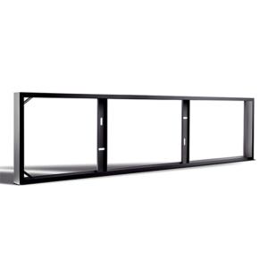 Matt black steel surface-mounted frame for LED panel 120 x 30 cm