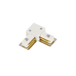Witte L-connector voor een 90 graden hoek in 1-fase rail