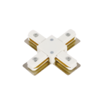 Witte X-connector voor vier 1-fase raildelen