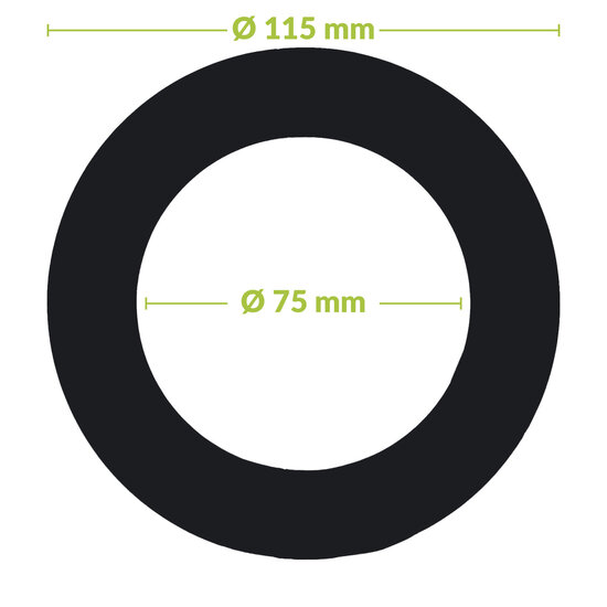 LED downlight adapter ring | Ø75-115mm | Black
