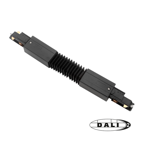 DALI 3-fase rail flexibele connector | Zwart