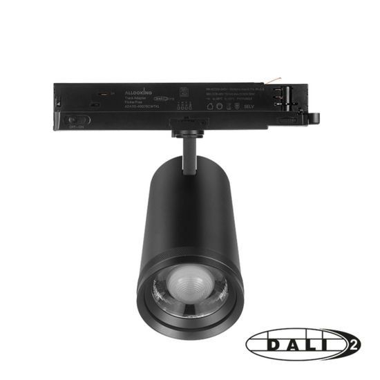 Railspot | 3-fase | DALI dimbaar | Zwart | 30W | Zoomfunctie