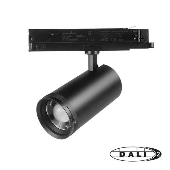 Railspot | 3-fase | DALI dimbaar | Zwart | 30W | Zoomfunctie