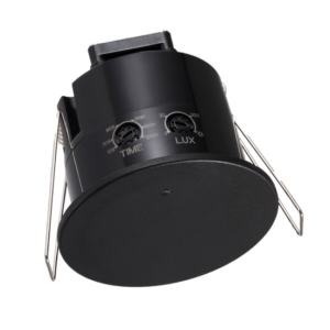 Zwarte IP54 inbouw aanwezigheidssensor