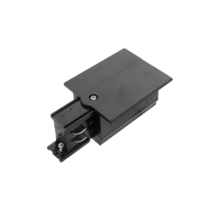 Linker voedingsconnector voor inbouw 3-fase rail in zwart