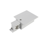 Linker voedingsconnector voor inbouw 3-fase rail in wit