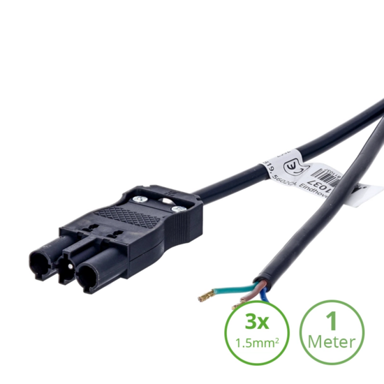 Schwarzes 3-SWP-Stecker-Anschlusskabel von 1 Meter mit 3x1