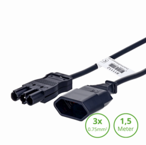 Black 3-SWP male to Euro adapter lead, 1