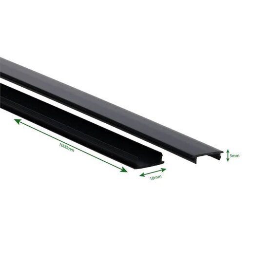 Blindplaat 1-fase rail zwart | Afdekplaat 100cm voor railverlichting - Afbeelding 2
