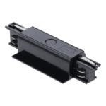 Zwarte I-vorm voedingsconnector voor 3-fase inbouwrail