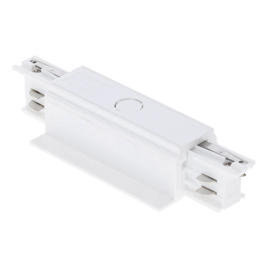 Witte I-vorm voedingsconnector voor 3-fase inbouwrail