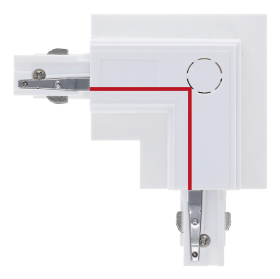 3-fase inbouwrail L-connector | Binnenhoek | Wit – Image 2