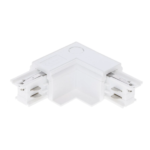 Witte L-vorm binnenhoekconnector voor 3-fase inbouwrail