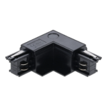 Zwarte L-vorm buitenhoekconnector voor 3-fase inbouwrail