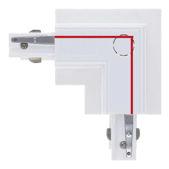 3-fase inbouwrail L-connector | Buitenhoek | Wit - Afbeelding 2