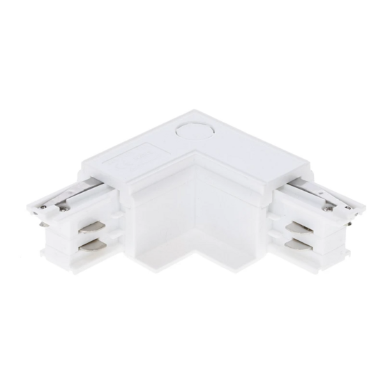 Witte L-vorm buitenhoekconnector voor 3-fase inbouwrail