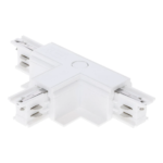 Witte T-vorm Right-2 connector voor 3-fase inbouwrail