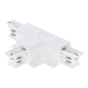 Witte T-vorm Right-2 connector voor 3-fase inbouwrail
