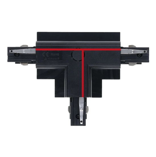 3-fase inbouwrail T-connector | Rechts-1 | Zwart - Image 2
