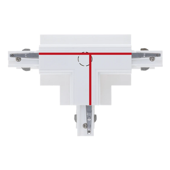 3-fase inbouwrail T-connector | Rechts-1 | Wit - Image 2