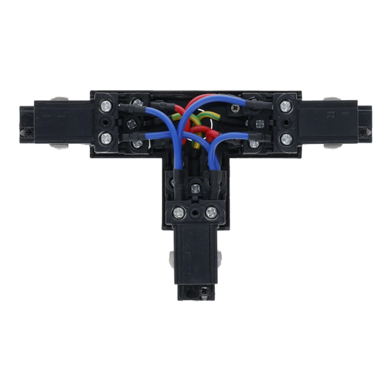 3-fase inbouwrail T-connector | Links-2 | Zwart - Afbeelding 4