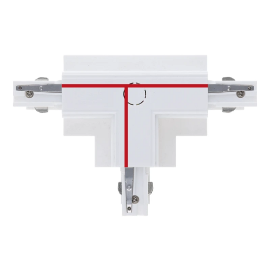 3-fase inbouwrail T-connector | Links-1 | Wit – Image 2