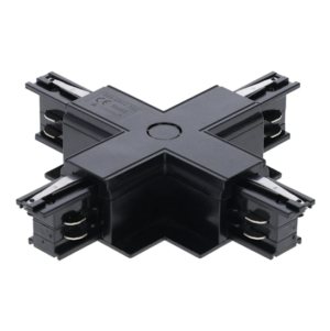 3-fase inbouwrail X-connector |  Zwart