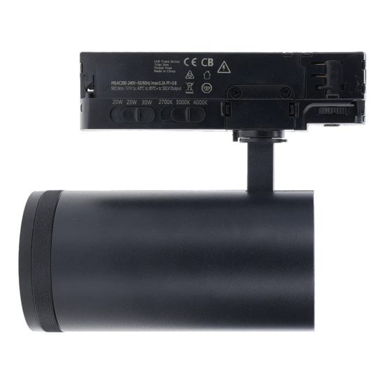 3-fase railspot | Zoomfunctie | 20-25-30W | CCT-switch | Zwart - Afbeelding 2