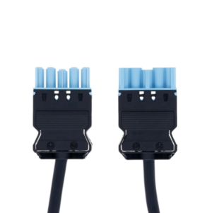 Black 3-metre 5-pin waterproof male to female extension cable