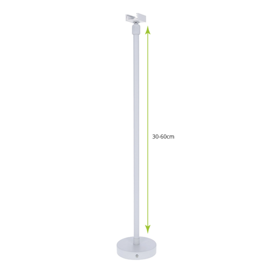 3-fase rail ophangsysteem draadstang 30 tot 60 cm | Wit | 2 stuks - Afbeelding 2