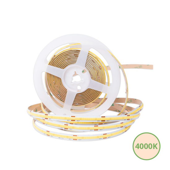COB ledstrip 8mm - 4000K - 24V - 10W/m - 5M - vrij knipbaar - IP20