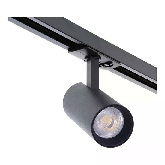 Zwarte dimbare 1-fase railspot Eros 10W met CCT-switch