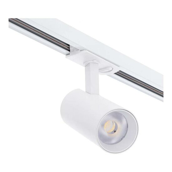 Witte dimbare 1-fase railspot Eros 10W met CCT-switch