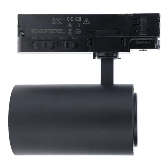 3-fase dimbare railspot Rosalin | FOOD | 10-20-30W | CCT-switch | Zwart – Image 2