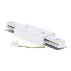 Witte I-connector met middenvoeding voor 1-fase rail
