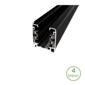 Zwart 3-fase rail van 400 cm