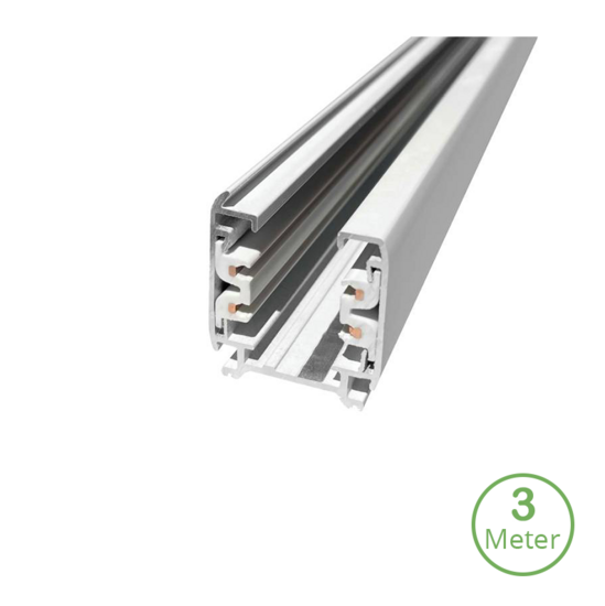 Witte 3-fase rail van 300 cm