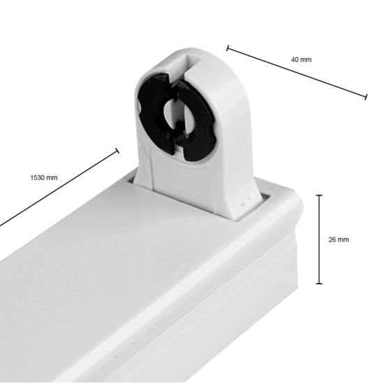 Leitfähiges TL-Leuchtmittel | IP22 | 150cm | Weiß