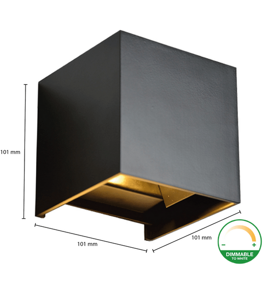 Led up-down light | 2x3W | Dim to Warm | Zwart