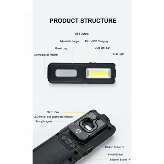 Oplaadbare LED zaklamp 566lm | 2.5W | IP44 - Afbeelding 3