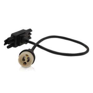 Black 3-SWP splitter with GU10 lampholder and 45 cm cable