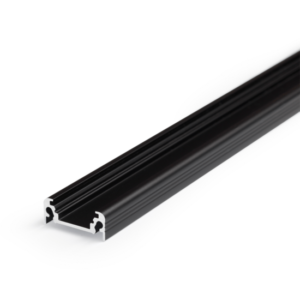 Ledstrip opbouwprofiel vlak tot 14mm | 2M | Zwart