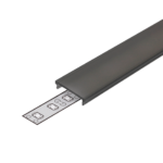 Klikbare cover tbv opbouwprofiel vlak tot 14mm | 2M | Zwart
