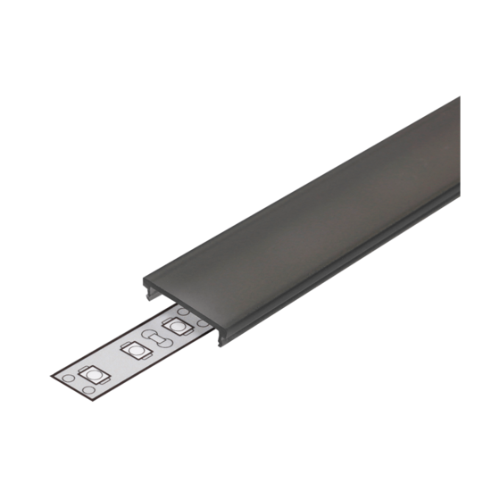 Klikbare cover tbv opbouwprofiel vlak tot 14mm | 2M | Zwart