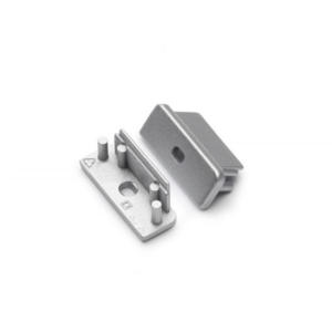 Eindkap met kabelopening tbv opbouwprofiel vlak tot 14mm | Zilver | 2 stuks